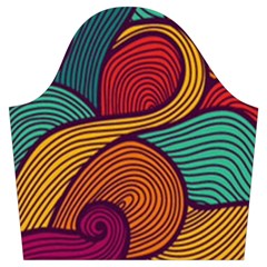 Swirly, Abstract, Multi Colored, Pattern, Trumpet Sleeve Cropped Top from ArtsNow.com Sleeve Left