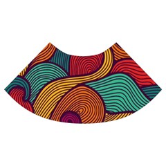 Swirly, Abstract, Multi Colored, Pattern, Trumpet Sleeve Cropped Top from ArtsNow.com Cuff Right