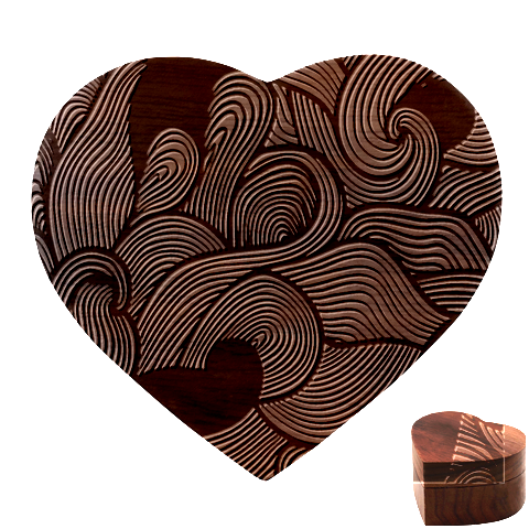 Swirly, Abstract, Multi Colored, Pattern, Heart Wood Jewelry Box from ArtsNow.com Front