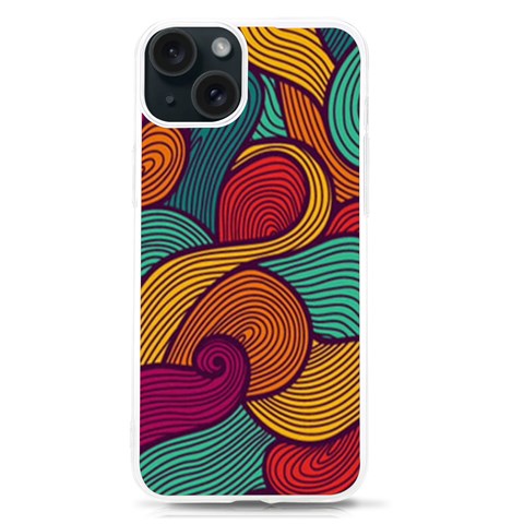 Swirly, Abstract, Multi Colored, Pattern, iPhone 15 TPU UV Print Case from ArtsNow.com Front