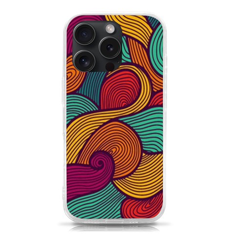 Swirly, Abstract, Multi Colored, Pattern, iPhone 15 Pro TPU UV Print Case from ArtsNow.com Front