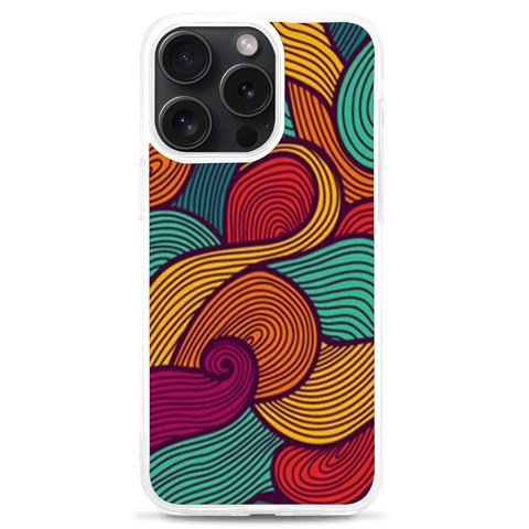 Swirly, Abstract, Multi Colored, Pattern, iPhone 15 Pro Max TPU UV Print Case from ArtsNow.com Front