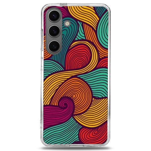 Swirly, Abstract, Multi Colored, Pattern, Samsung Galaxy S24 6.2 Inch TPU UV Case from ArtsNow.com Front