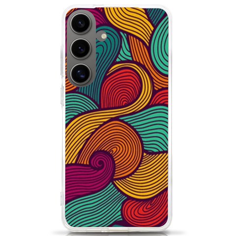 Swirly, Abstract, Multi Colored, Pattern, Samsung Galaxy S24 Ultra 6.9 Inch TPU UV Case from ArtsNow.com Front