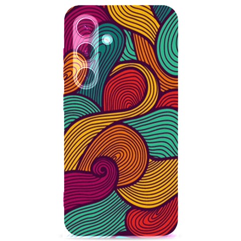 Swirly, Abstract, Multi Colored, Pattern, Samsung Galaxy S24 6.2 Inch Black TPU UV Case from ArtsNow.com Front