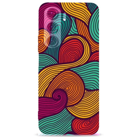 Swirly, Abstract, Multi Colored, Pattern, Samsung Galaxy S24 Plus 6.7 Inch Black TPU UV Case from ArtsNow.com Front