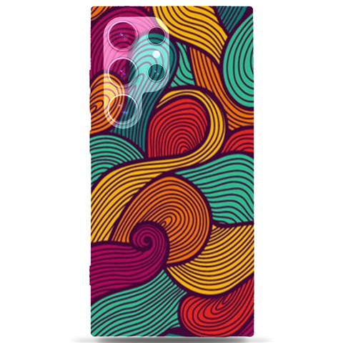 Swirly, Abstract, Multi Colored, Pattern, Samsung Galaxy S24 Ultra 6.9 Inch Black TPU UV Case from ArtsNow.com Front