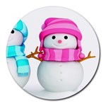 Two Snowmen, Round Mousepad