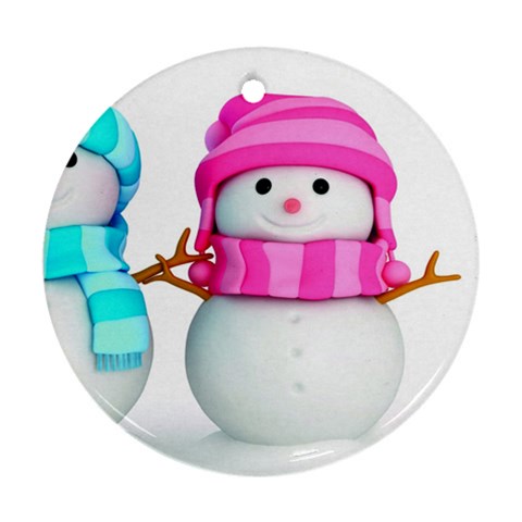 Two Snowmen, Ornament (Round) from ArtsNow.com Front