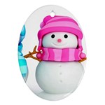 Two Snowmen, Ornament (Oval)