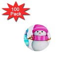 Two Snowmen, 1  Mini Buttons (100 pack) 