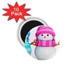 Two Snowmen, 1.75  Magnets (10 pack) 