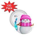 Two Snowmen, 1.75  Buttons (100 pack) 