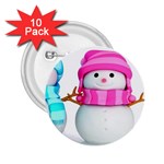 Two Snowmen, 2.25  Buttons (10 pack) 