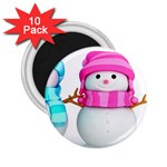 Two Snowmen, 2.25  Magnets (10 pack) 