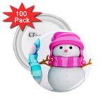 Two Snowmen, 2.25  Buttons (100 pack) 