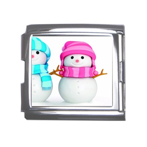 Two Snowmen, Mega Link Italian Charm (18mm) from ArtsNow.com Front