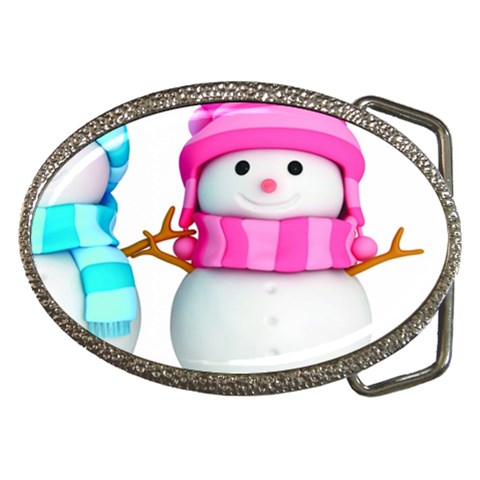 Two Snowmen, Belt Buckles from ArtsNow.com Front