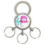 Two Snowmen, 3-Ring Key Chain