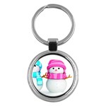 Two Snowmen, Key Chain (Round)