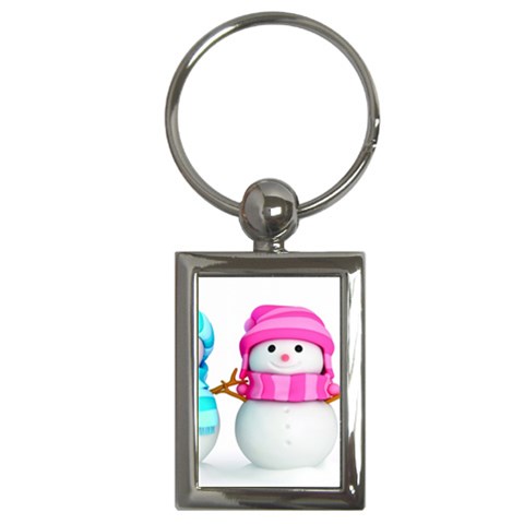 Two Snowmen, Key Chain (Rectangle) from ArtsNow.com Front