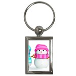 Two Snowmen, Key Chain (Rectangle)