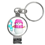 Two Snowmen, Nail Clippers Key Chain