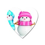 Two Snowmen, Heart Magnet