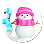 Two Snowmen, Magnet 5  (Round)