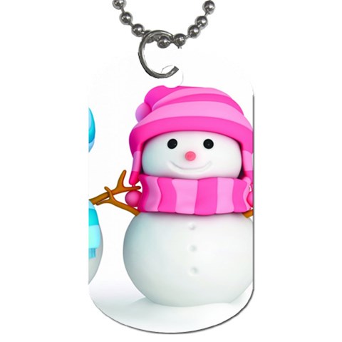 Two Snowmen, Dog Tag (One Side) from ArtsNow.com Front