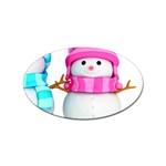 Two Snowmen, Sticker Oval (10 pack)