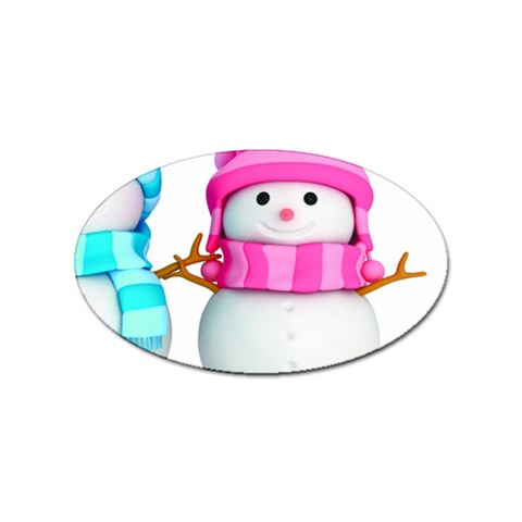 Two Snowmen, Sticker Oval (100 pack) from ArtsNow.com Front