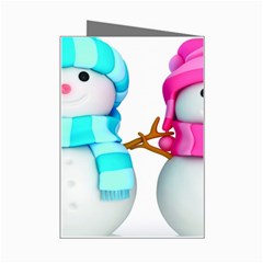 Two Snowmen, Mini Greeting Card from ArtsNow.com Right