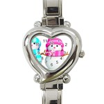 Two Snowmen, Heart Italian Charm Watch