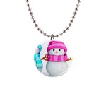 Two Snowmen, 1  Button Necklace