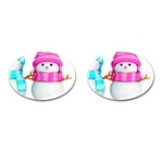 Two Snowmen, Cufflinks (Oval)