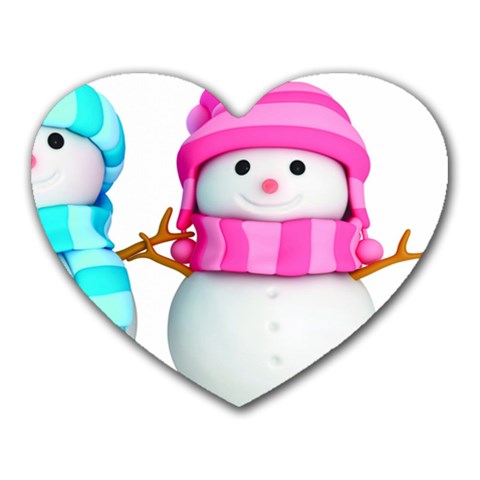 Two Snowmen, Heart Mousepad from ArtsNow.com Front