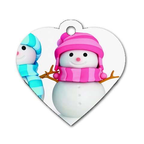 Two Snowmen, Dog Tag Heart (One Side) from ArtsNow.com Front