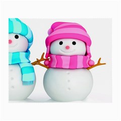 Two Snowmen, Small Glasses Cloth (2 Sides) from ArtsNow.com Front