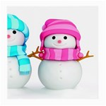 Two Snowmen, Medium Glasses Cloth