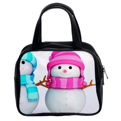 Two Snowmen, Classic Handbag (Two Sides) from ArtsNow.com Front