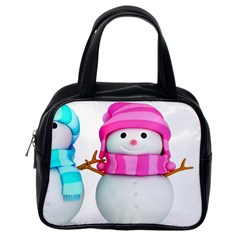 Two Snowmen, Classic Handbag (Two Sides) from ArtsNow.com Back