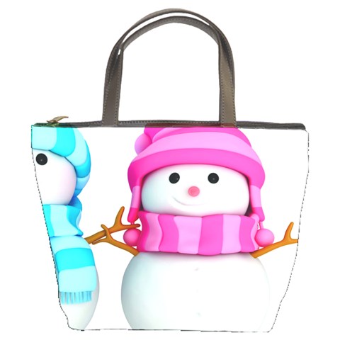 Two Snowmen, Bucket Bag from ArtsNow.com Front