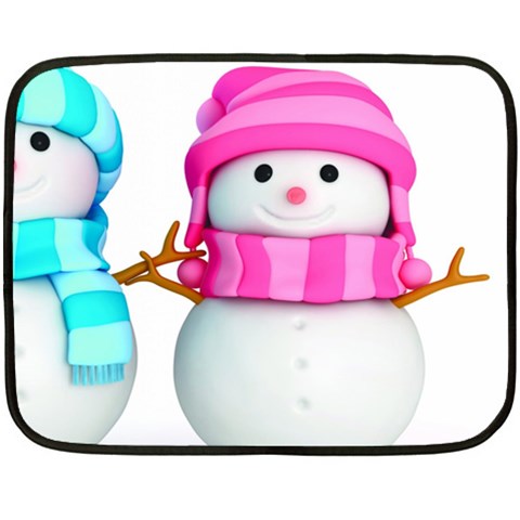 Two Snowmen, Fleece Blanket (Mini) from ArtsNow.com 35 x27  Blanket