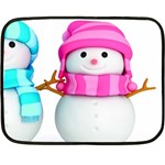 Two Snowmen, Fleece Blanket (Mini)