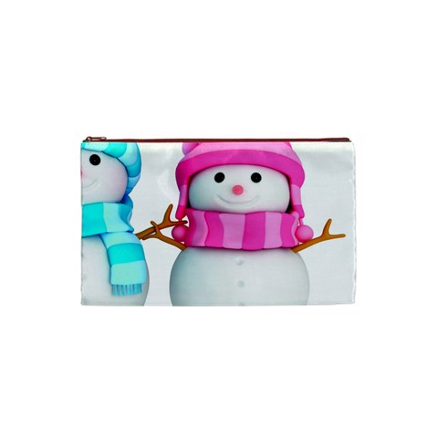 Two Snowmen, Cosmetic Bag (Small) from ArtsNow.com Front