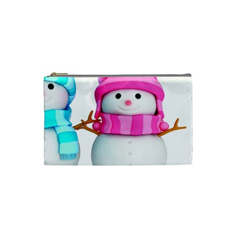 Two Snowmen, Cosmetic Bag (Small) from ArtsNow.com Front