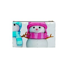 Two Snowmen, Cosmetic Bag (Small) from ArtsNow.com Back