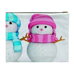 Two Snowmen, Cosmetic Bag (XL) from ArtsNow.com Back