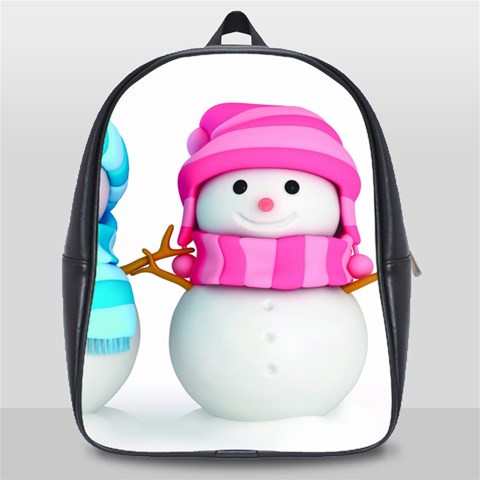 Two Snowmen, School Bag (Large) from ArtsNow.com Front